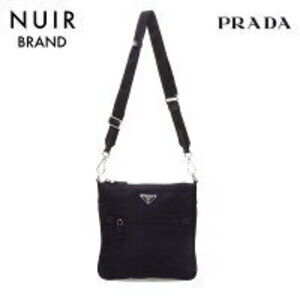 Prada Logo Shoulder Crossbody Bag Black